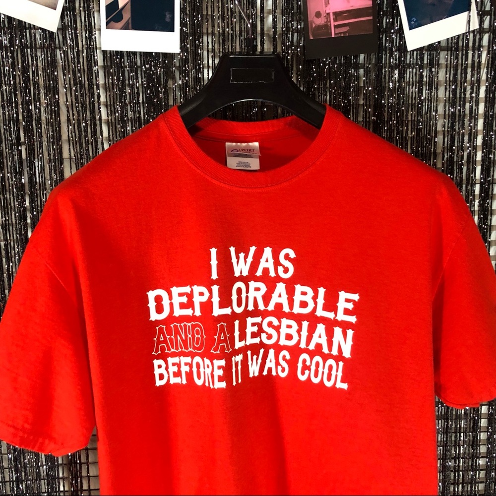 Funny Humorous queer friendly red tee